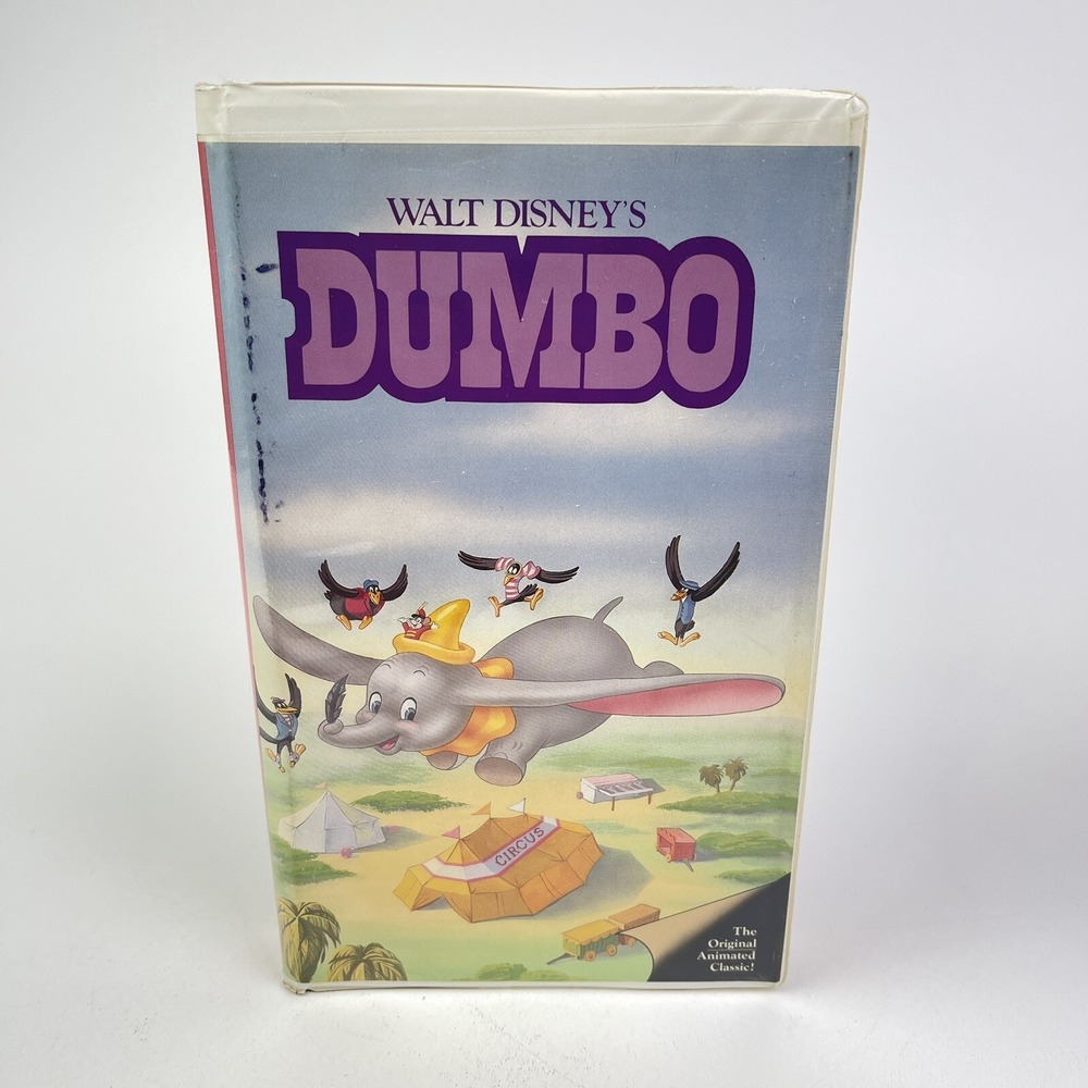 Disney Dumbo VHS Tape 1999 Black Diamond Collection Pink‎ Ears Clamshell